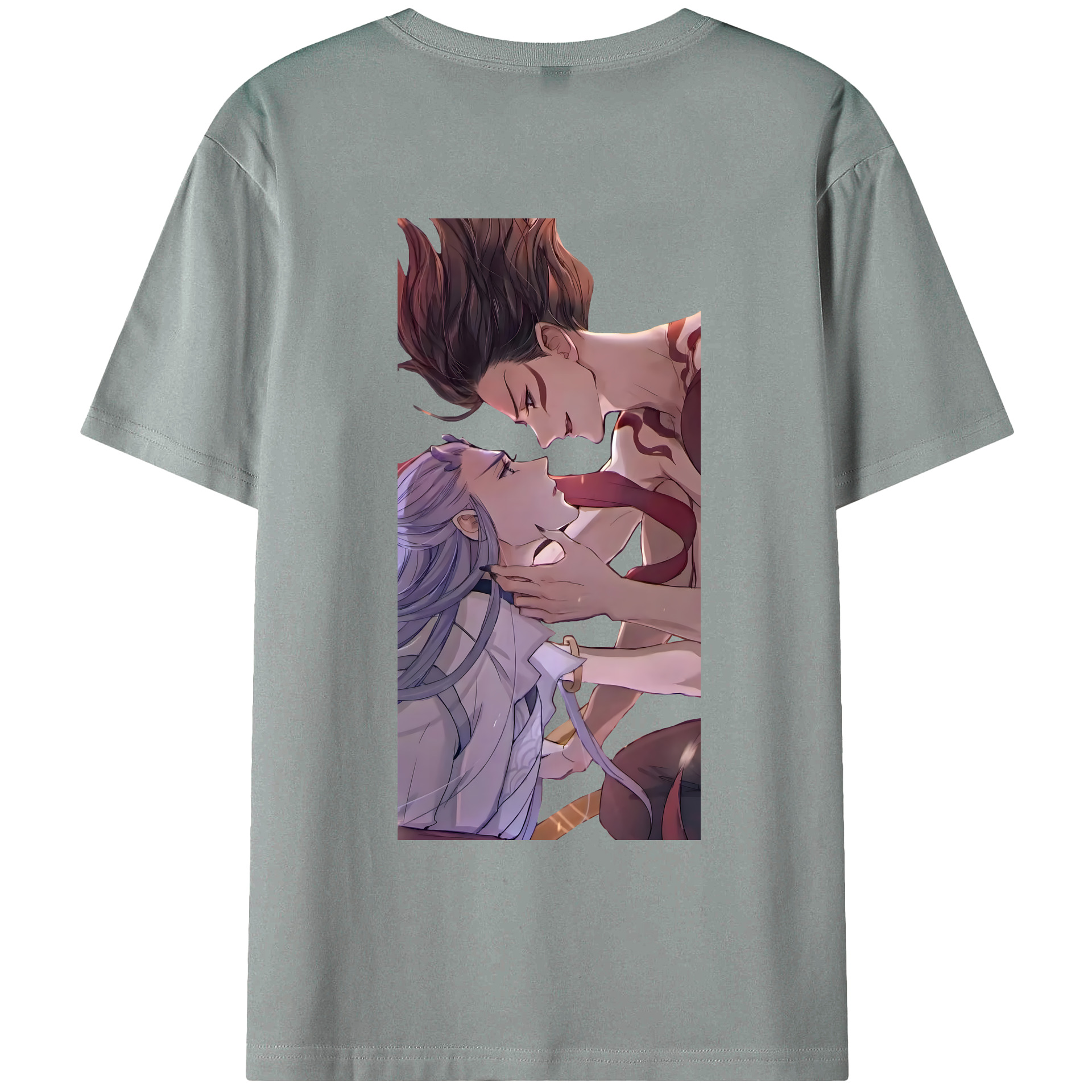 （画像用） Ne Zha 2 ナタ 魔童の大暴れ 綿100％ メンズ半袖Tシャツ（バックプリント） 通気性